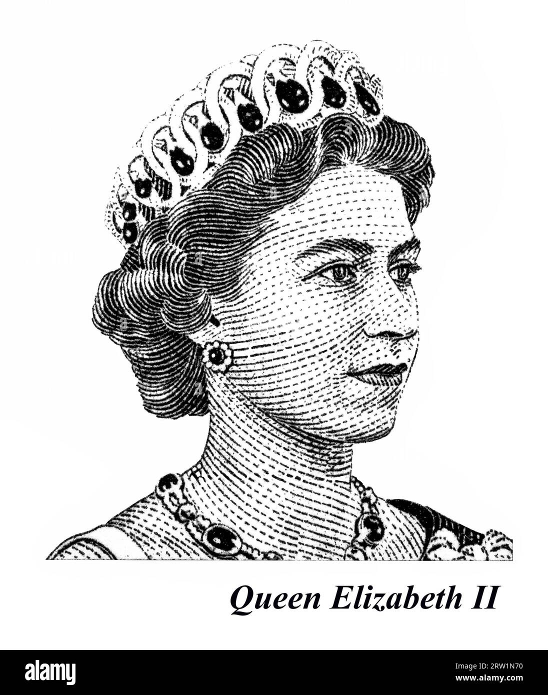 AUSTRALIA - CIRCA 1959: postage stamp from Australia depicting a portrait of Queen Elizabeth II circa 1959. Stock Photo