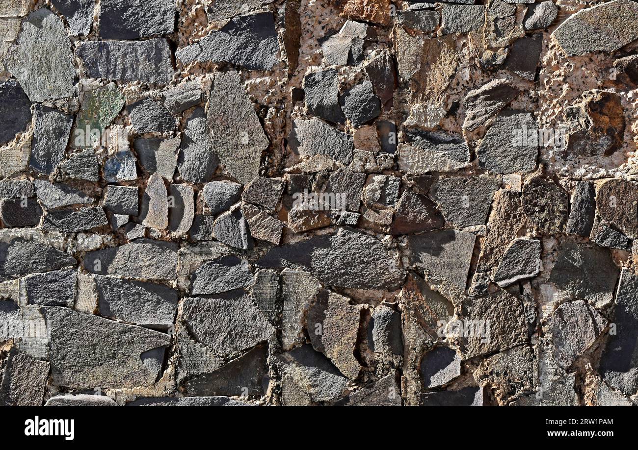 Ancient stone wall in Ribeirao Preto, Brazil Stock Photo