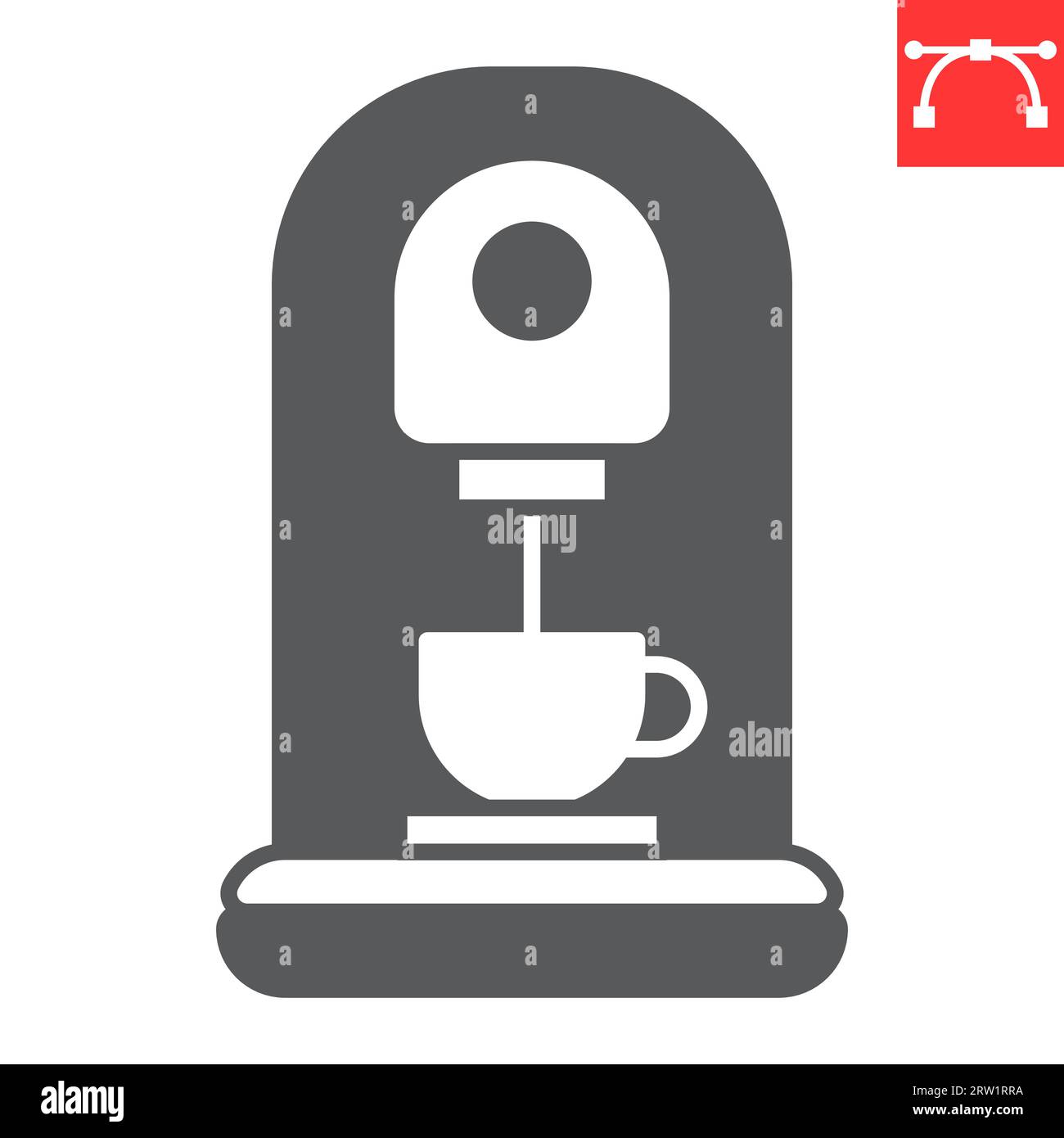 Capsule coffee machine glyph icon, espresso and drink, coffee maker vector icon, vector graphics, editable stroke solid sign, eps 10. Stock Vector