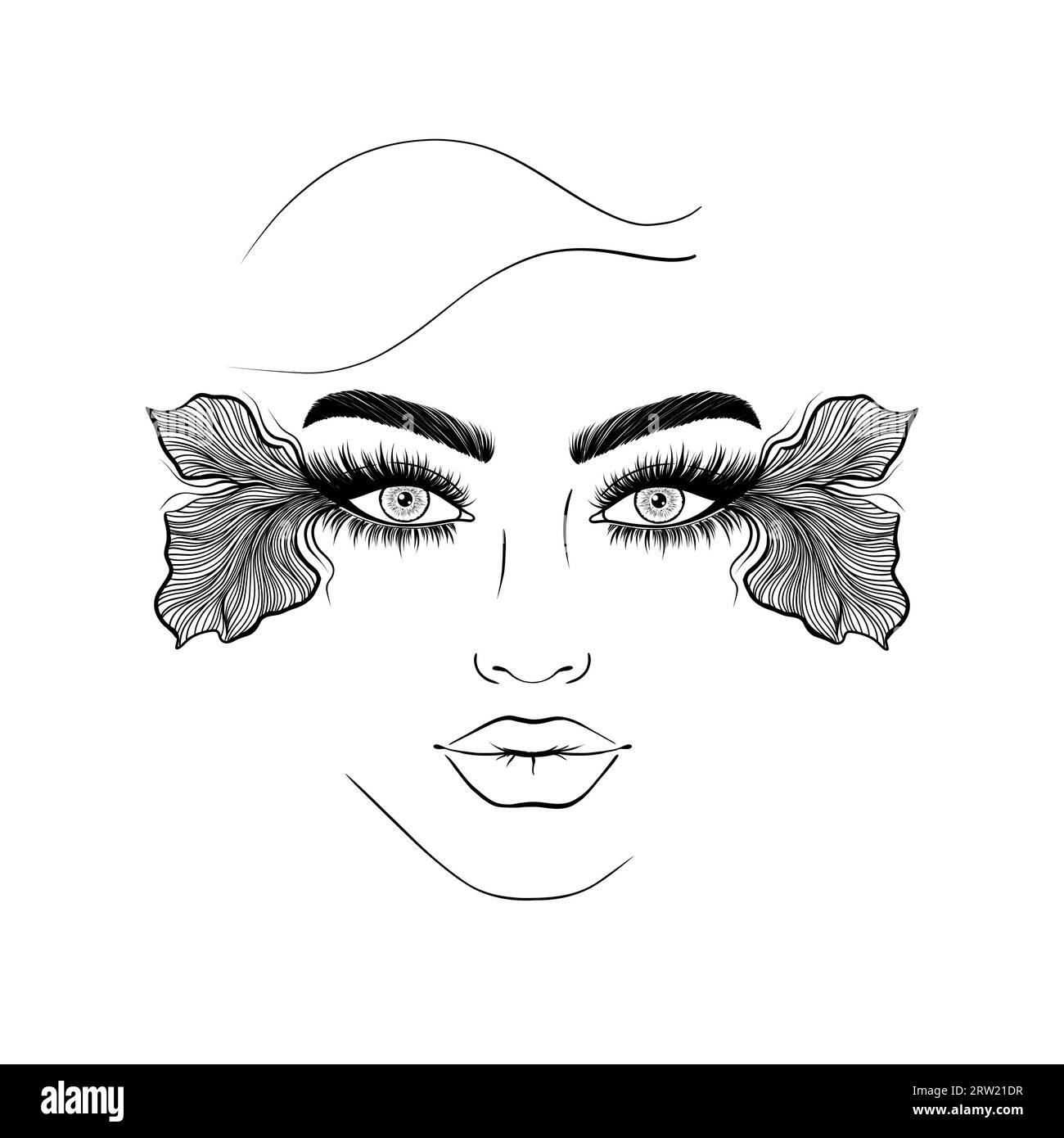 Surreal woman face Stock Vector