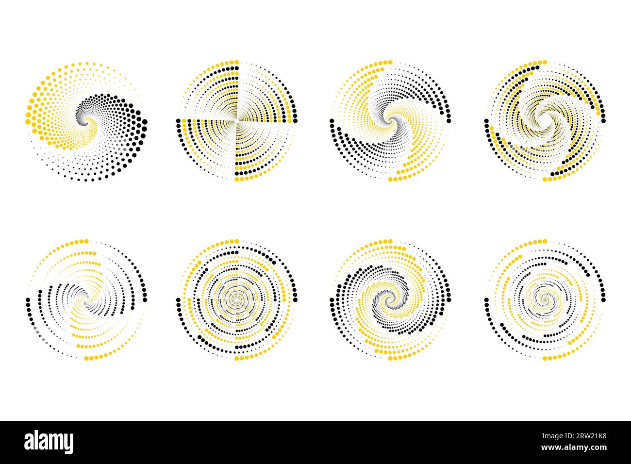 Collection of halfton elements Stock Vector