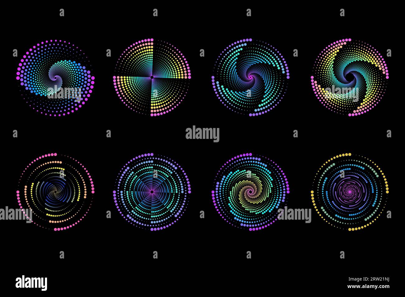 Collection of halfton elements Stock Vector