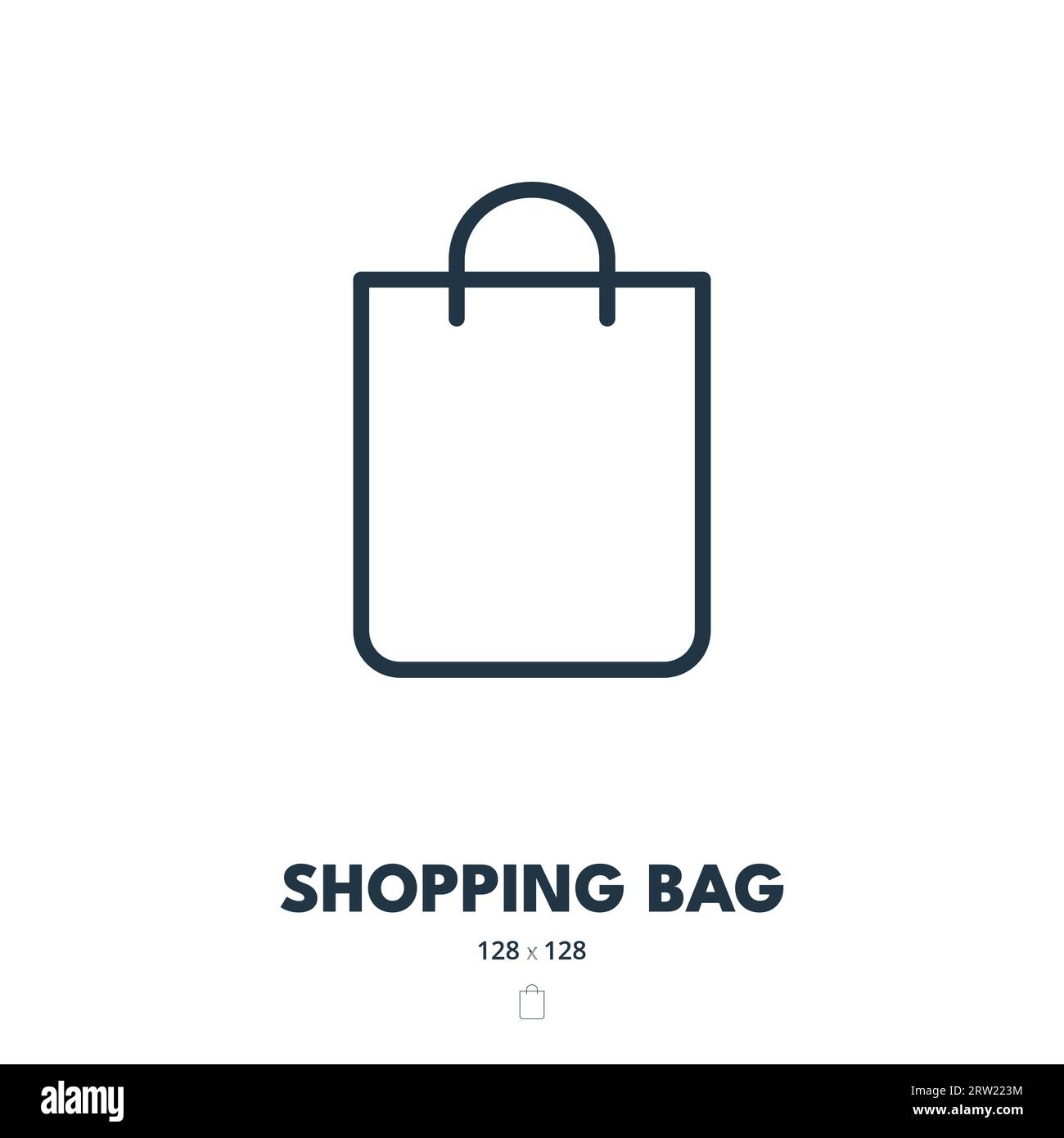 Shopping Bag Icon. Purchase, Shopper, Package. Editable Stroke. Simple Vector Icon Stock Vector