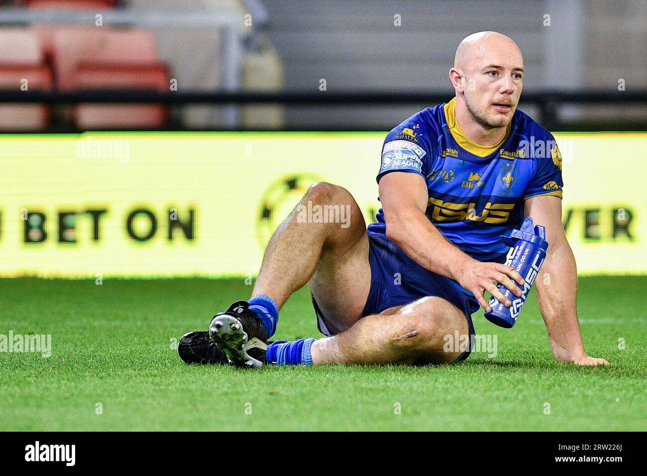 Leigh, England 15th September 2023 Wakefield Trinity's Lee Kershaw after loss. Rugby League