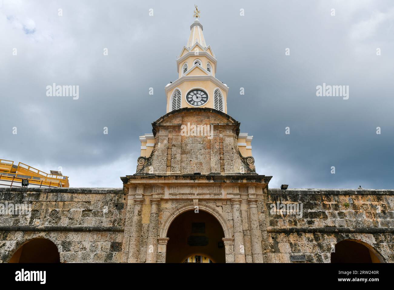 Plaza de los Coches in the Walled City of Cartagena, Colombia. Stock Photo
