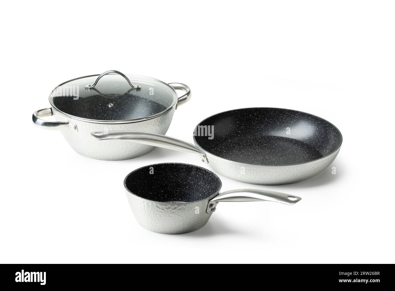 Pasta Cooker set with glass lid, Cooks Standard basic set, isolated on