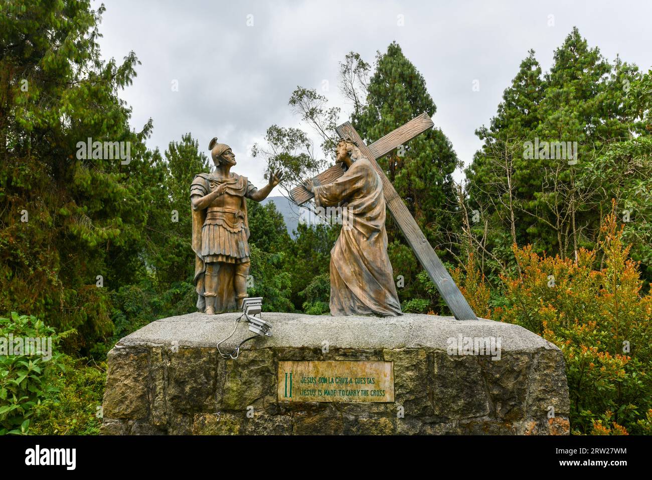 Statue of Jesus at Montserrat Stations of the Cross in Monserrate, Colombia Stock Photo