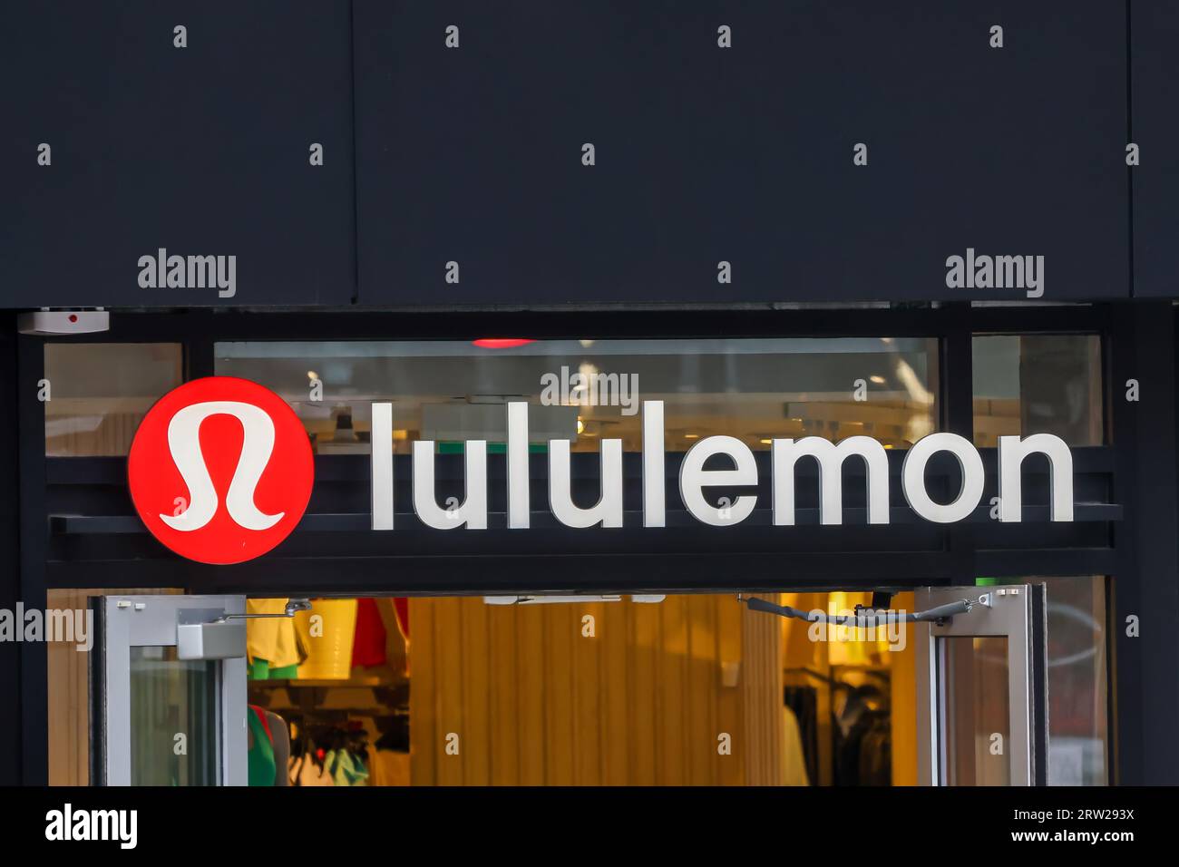 LULULEMON Athletica Store front. LULULEMON Athletica is a Canadian athletic apparel retailer