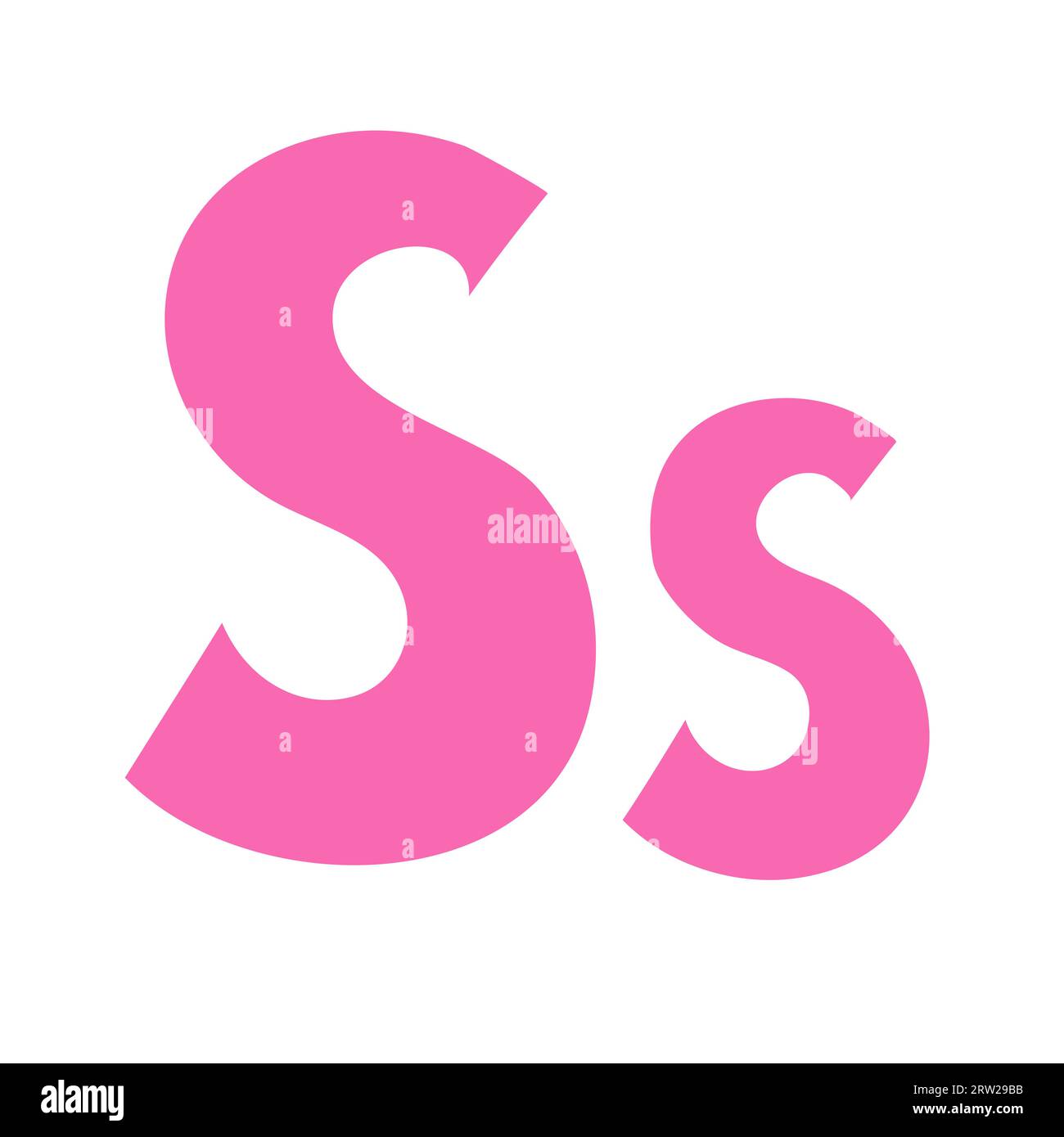 Doodle playful letter S uppercase, lowercase abc colorful cartoon funny