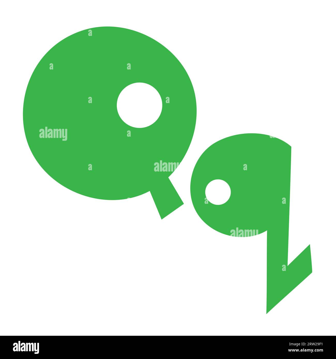 Doodle playful letter Q uppercase, lowercase abc colorful cartoon funny