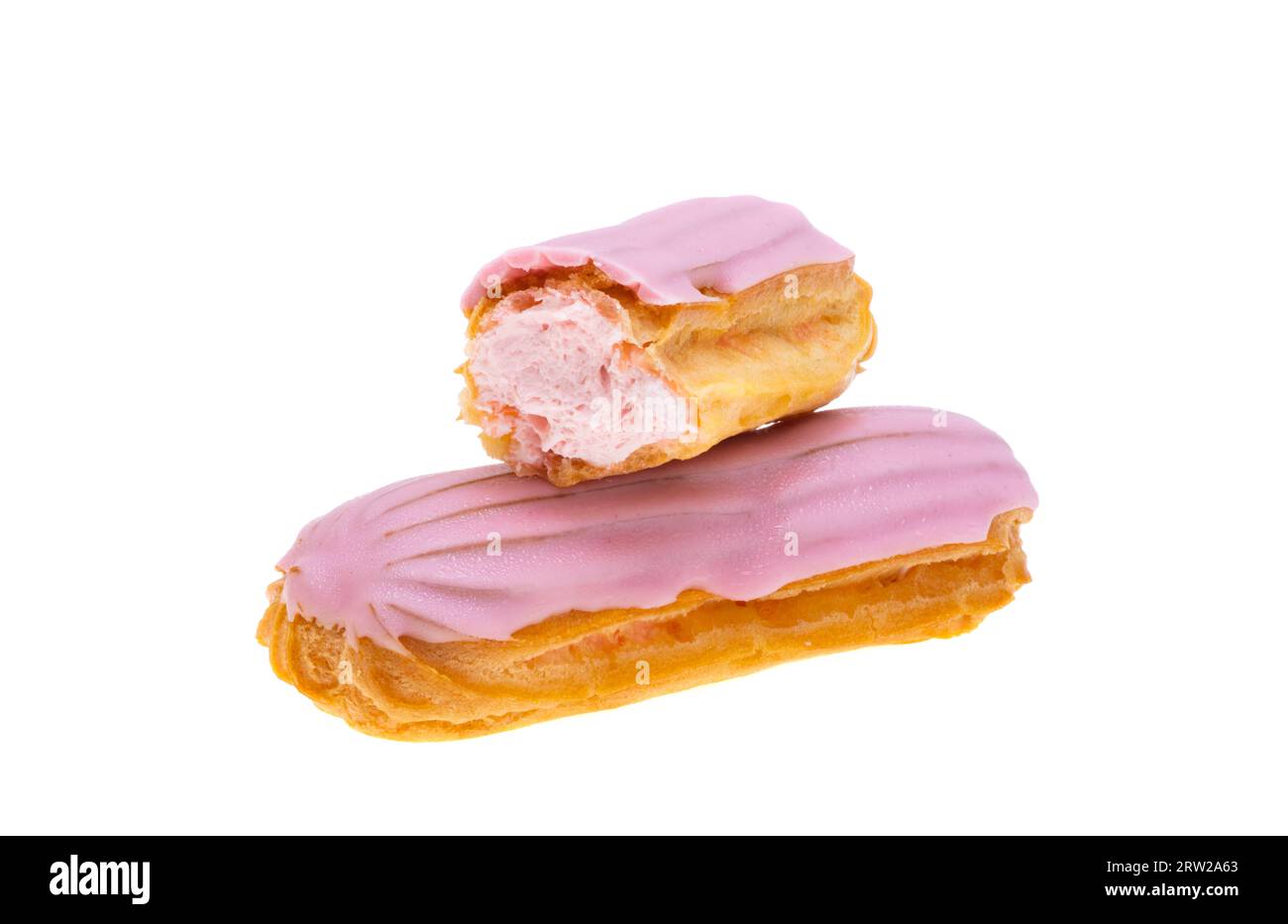 eclairs isolated on white background Stock Photo