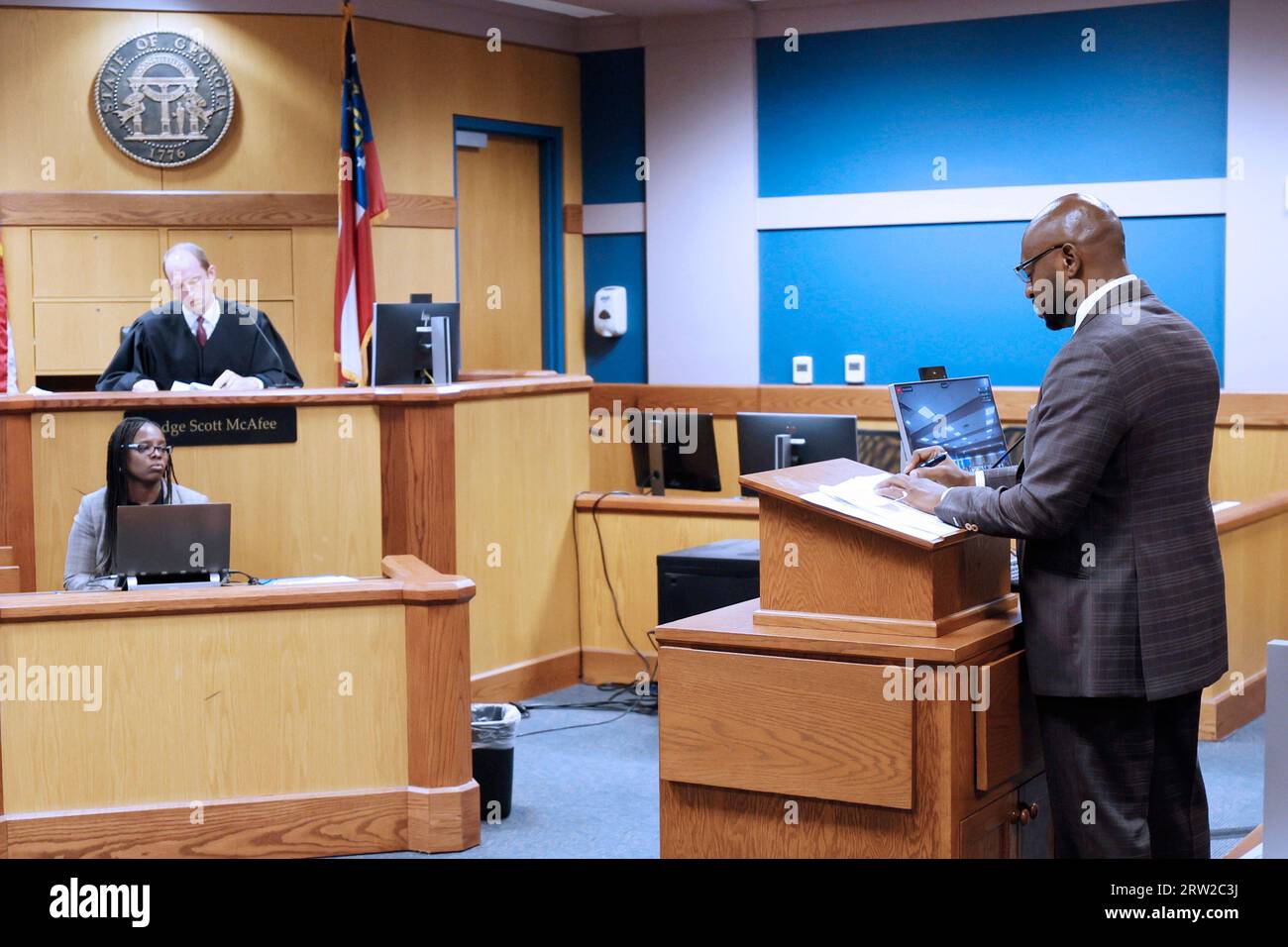 Special Prosecutor Nathan Wade, foreground, representing the District