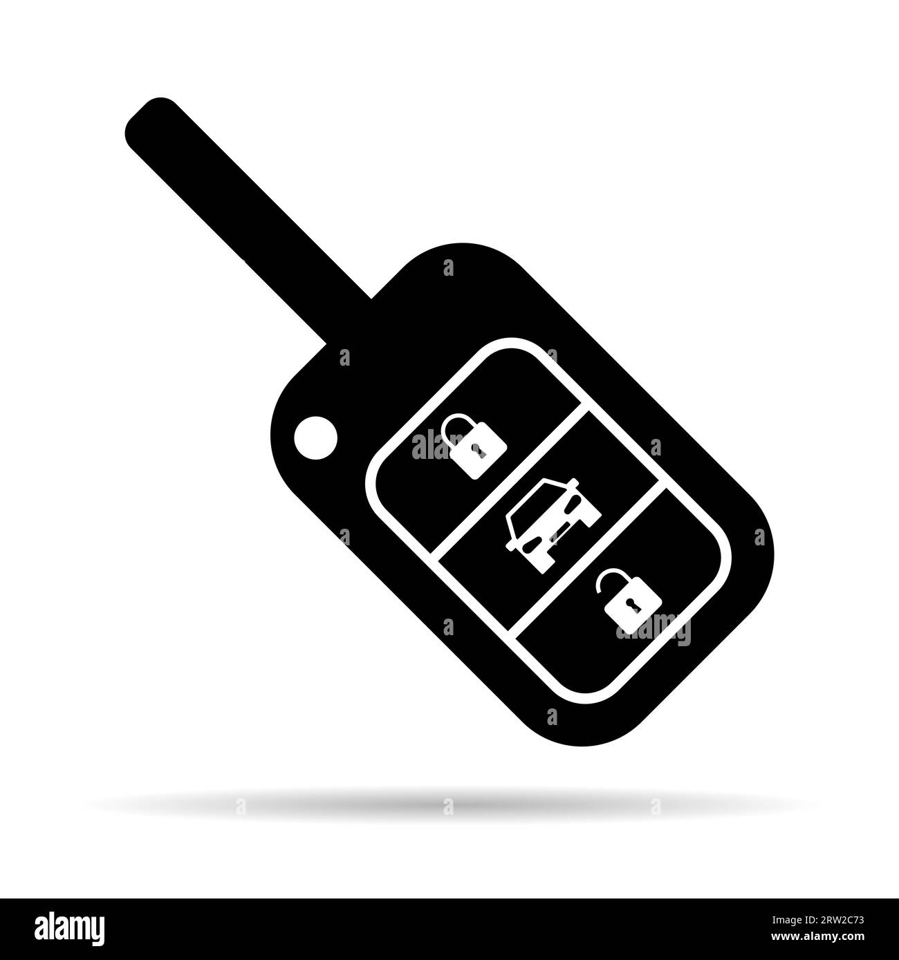 Car key icon shadow, door system safety automobile web design, unlock ...