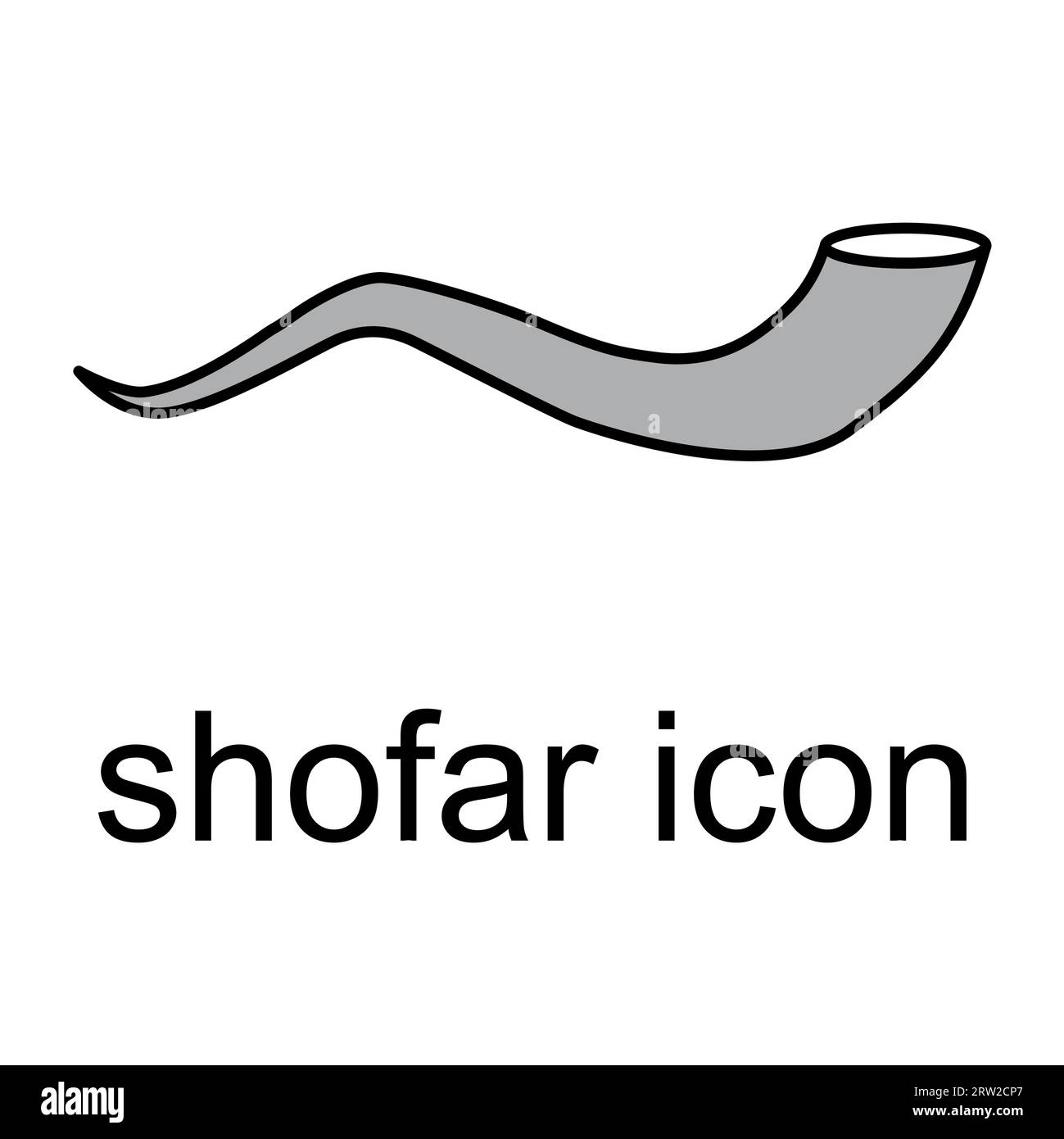 Shofar horn icon, graphic religion design symbol, ritual web sign
