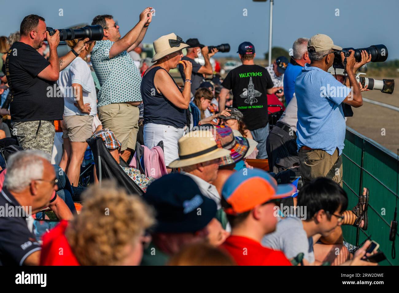 Duxford, UK. 16th Sep, 2023. Big lenses for the plane spotters and ice cream for others - The Duxford Battle of Britain Air Show at the Imperial War Museum (IWM) Duxford. Credit: Guy Bell/Alamy Live News Stock Photo