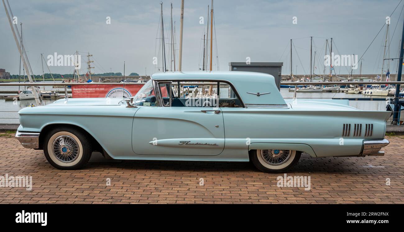 Lelystad, The Netherlands, 18.06.2023, Side view of Vintage car Ford Thunderbird from the 1950s at The National Oldtimer Day Stock Photo