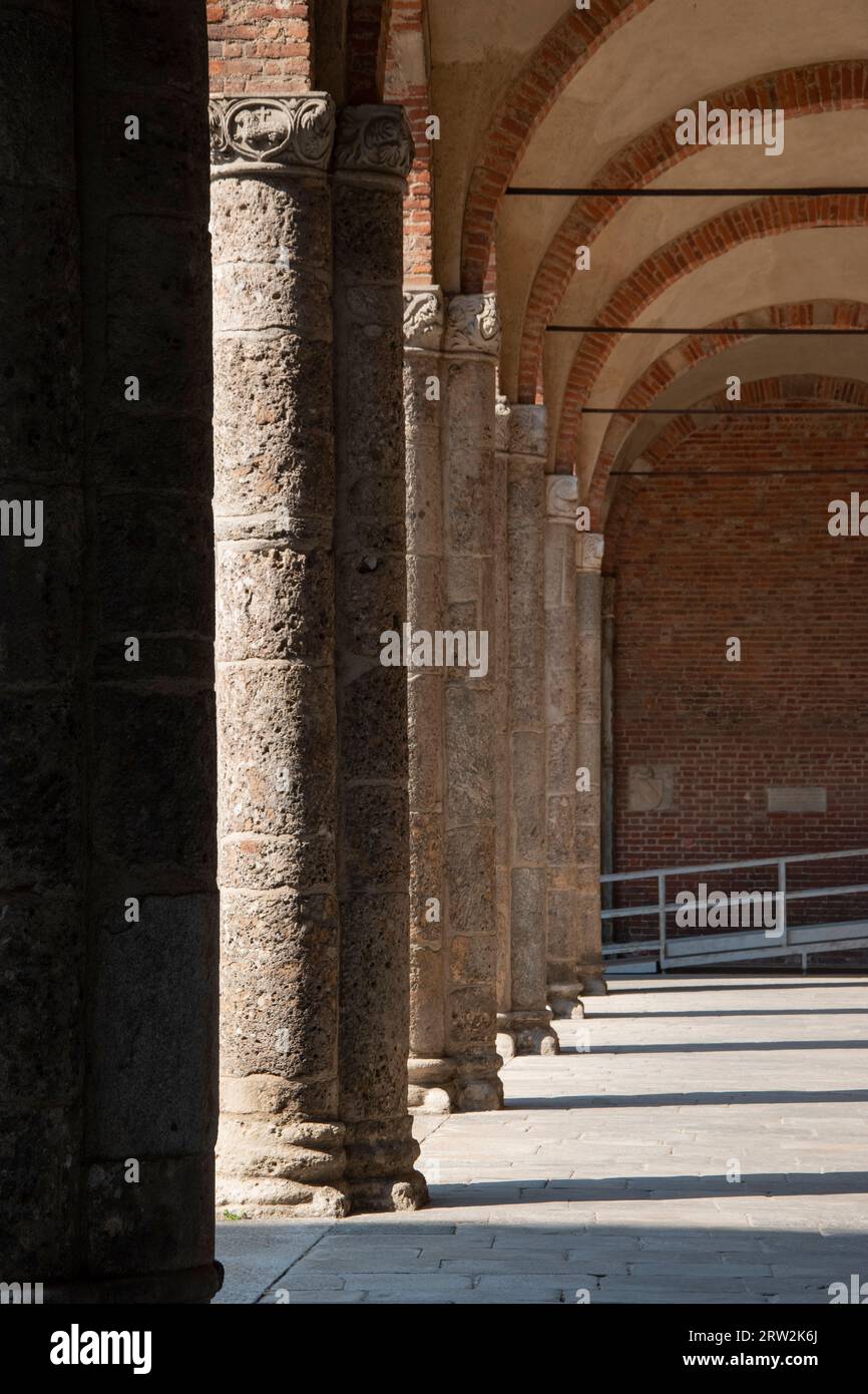 Basilica of Sant'Ambrogio, ancient church in Milan, Italy, Europe Stock Photo
