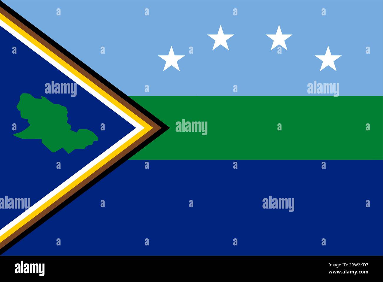 Flag of Delta Amacuro - Venezuela graphic silhouette vector illustration Stock Vector