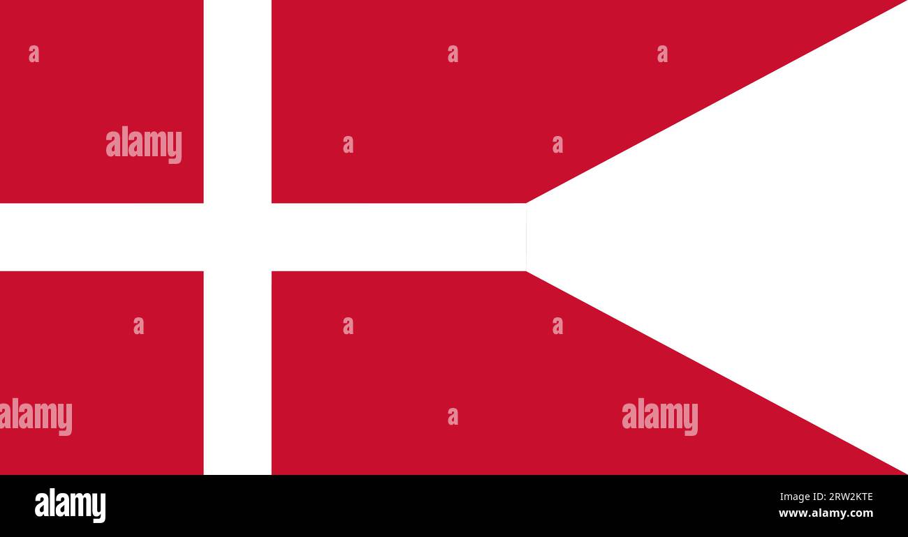The Danish flag is isolated on official colors, embed maps, like the original Stock Vector