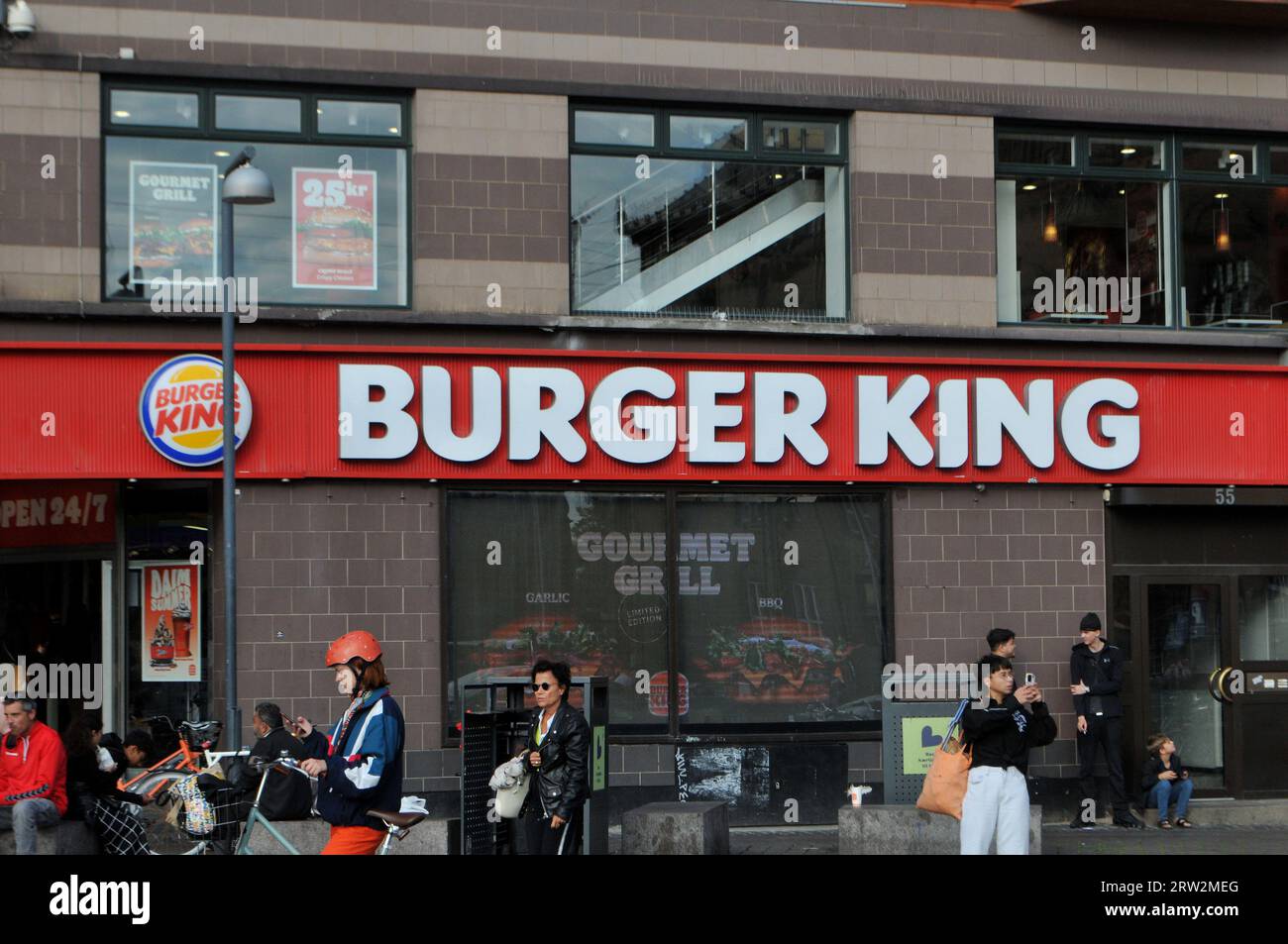 Copenhagen/Denmark/16 September 2023/Burger king fast food restaurant in daish capital.    (Photo.Francis Joseph Dean/Dean Pictures) Stock Photo