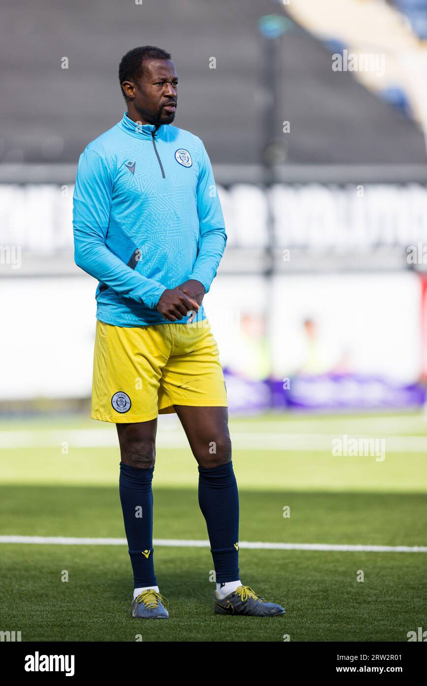 Falkirk, Scotland. 16 September 2023.  Efe Ambrose (24 - Queen of the South) before the game  Falkirk Vs Queen of the South, Cinch League One  Credit: Raymond Davies / Alamy Live News Stock Photo