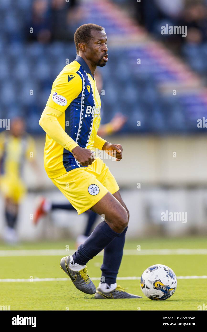 Falkirk, Scotland. 16 September 2023.  Efe Ambrose (24 - Queen of the South) on the ball for Queens  Falkirk Vs Queen of the South, Cinch League One  Credit: Raymond Davies / Alamy Live News Stock Photo