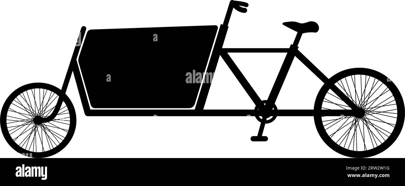 Cargo bike silhouette. Template Mockup. Flat vector illustration Stock Vector