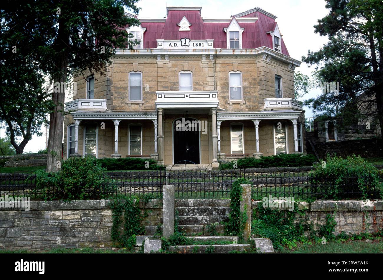 Jones House, Tallgrass Prairie National Preserve, Flint Hills Scenic Byway, Kansas Stock Photo