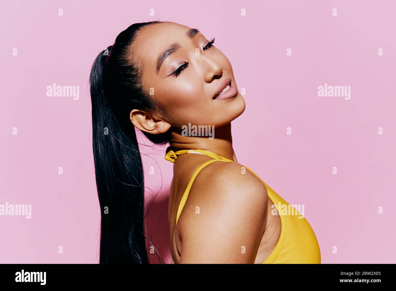 Young asian swimsuit model hi-res stock photography and images - Alamy