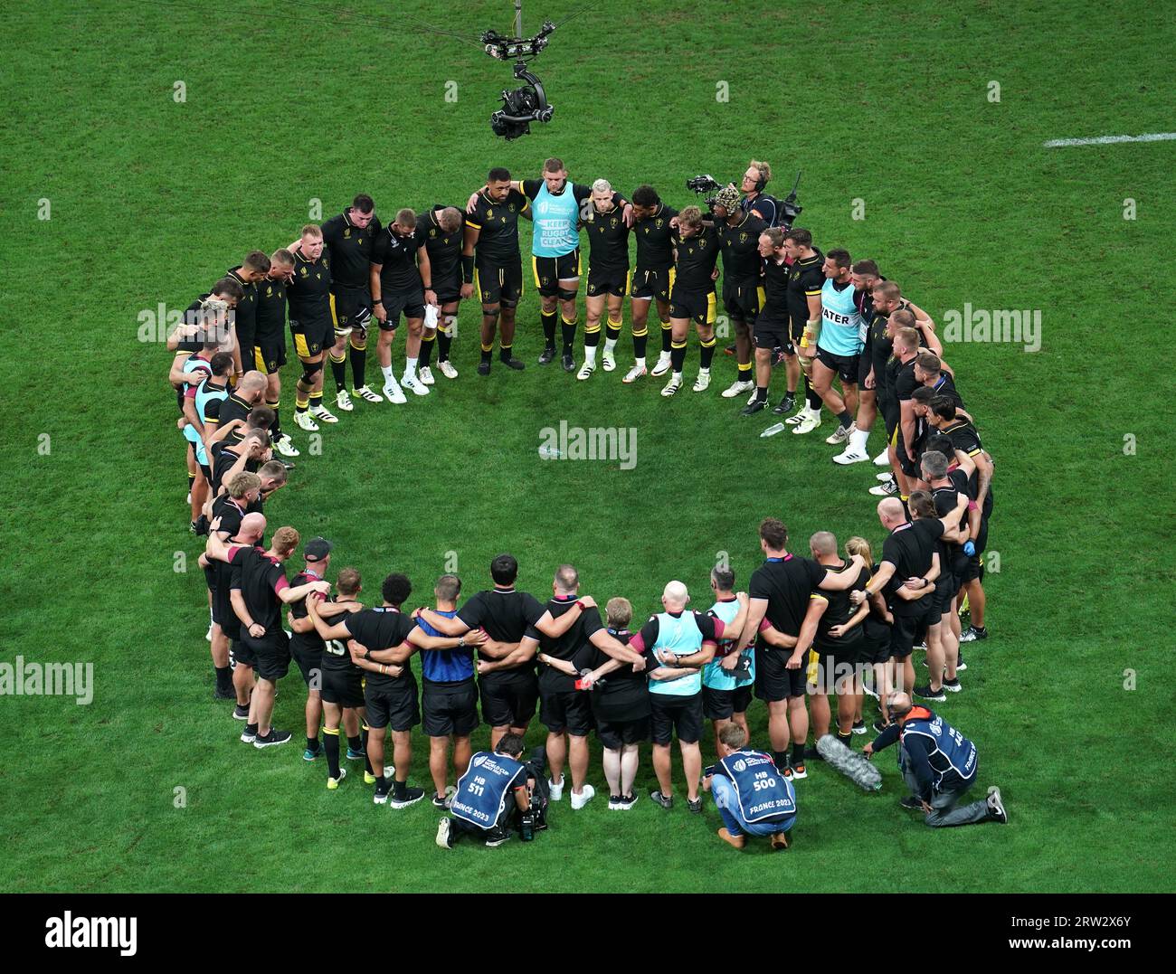 Wales players celebrate following the Rugby World Cup 2023, Pool C ...