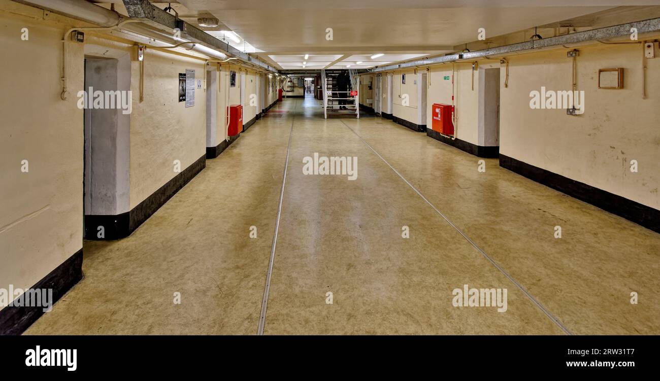 Peterhead Prison Museum Aberdeenshire Scotland interior large ground floor passage with openings to cells Stock Photo