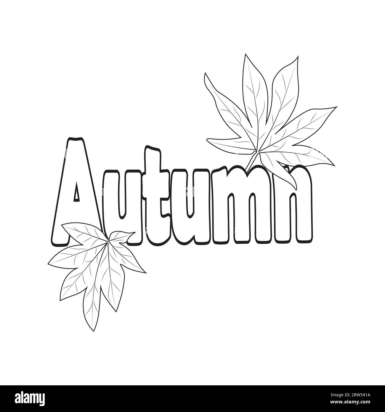 Hello, September autumn fall vector art hand-drawn illustration