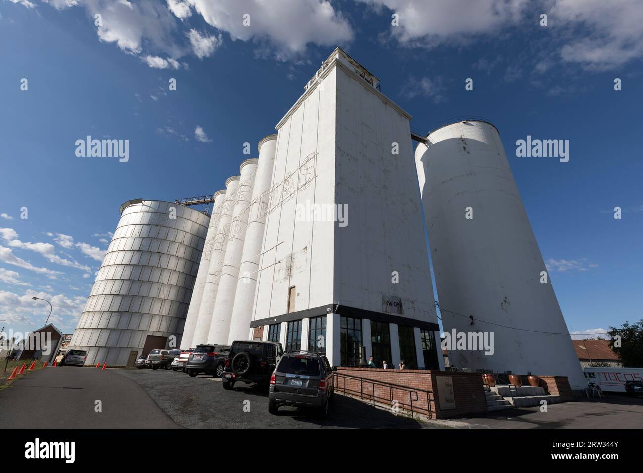 Coffee shop in the unused Moscow Grain Elevators in Moscow, Idaho on Friday, September 8, 2023. Stock Photo