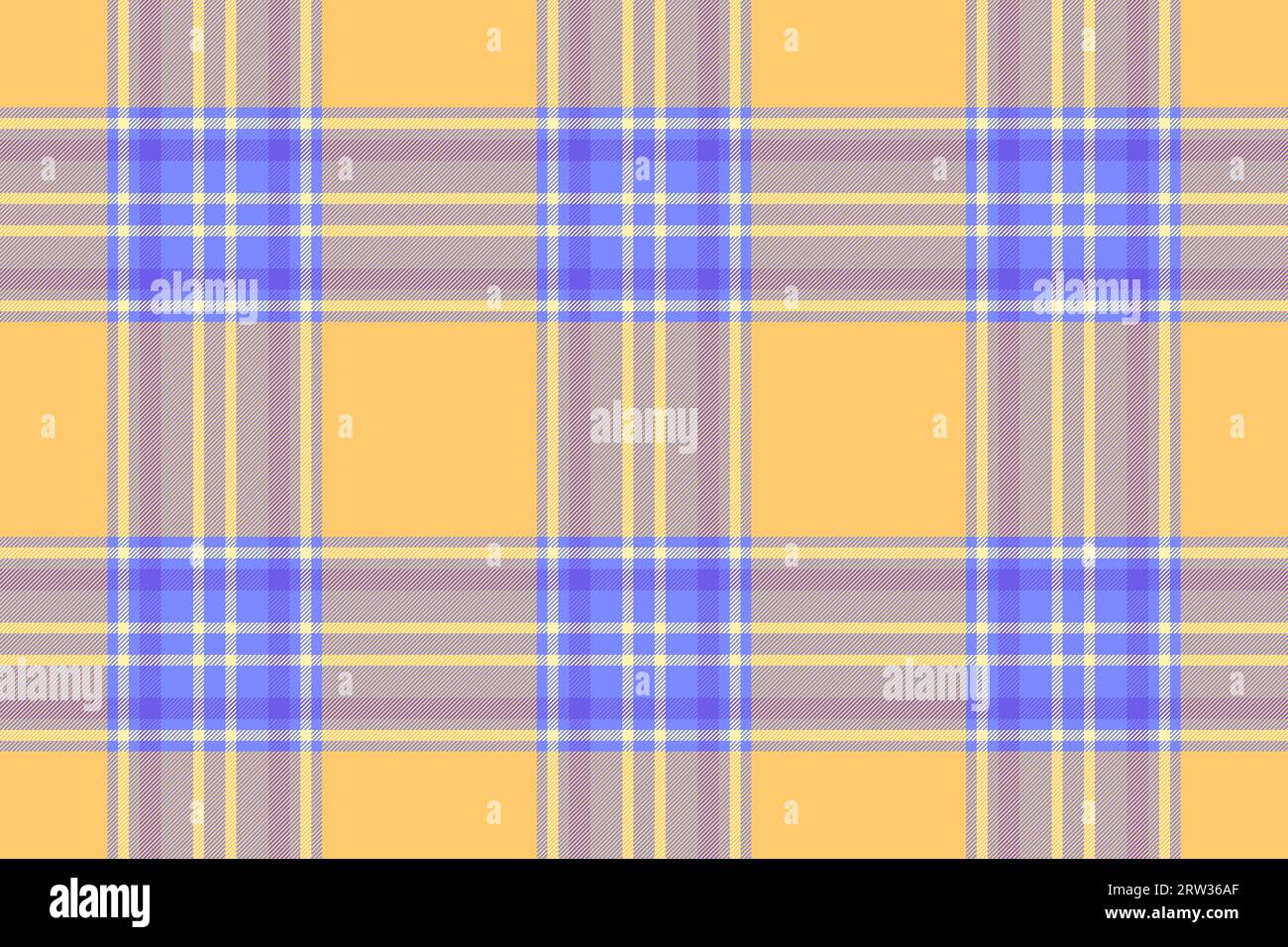 Tartan texture seamless of pattern check plaid with a vector textile background fabric in amber and blue colors. Stock Vector