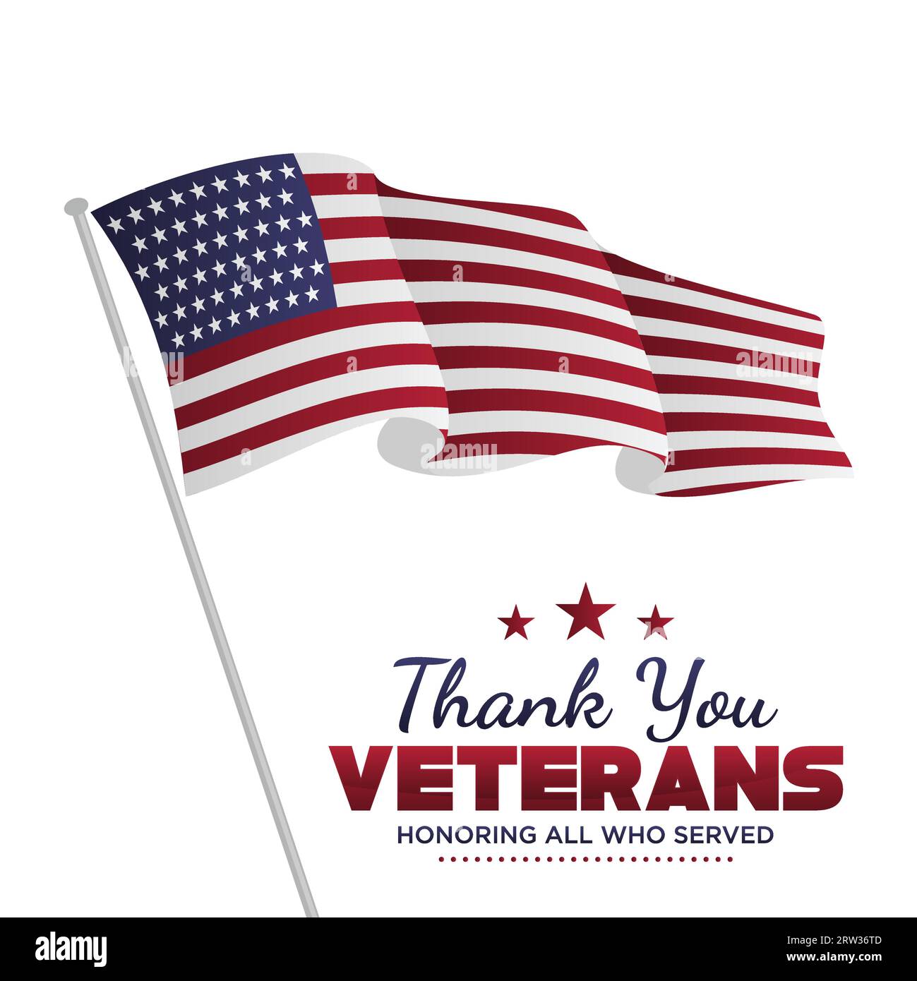 Template vector United States flag for Veterans Day background. Vector illustration Stock Vector