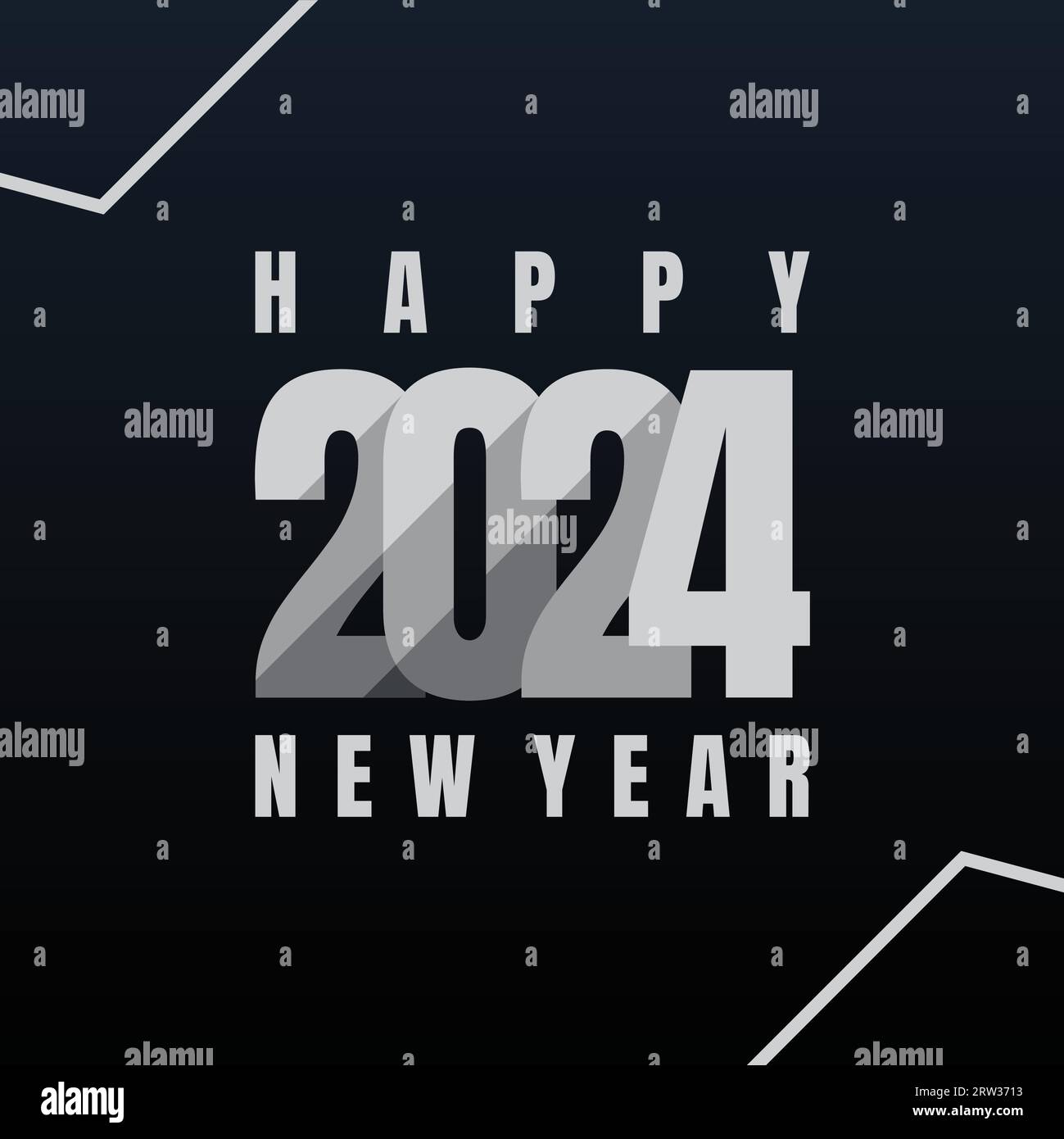 Happy New Year 2024 design template background. Vector illustration