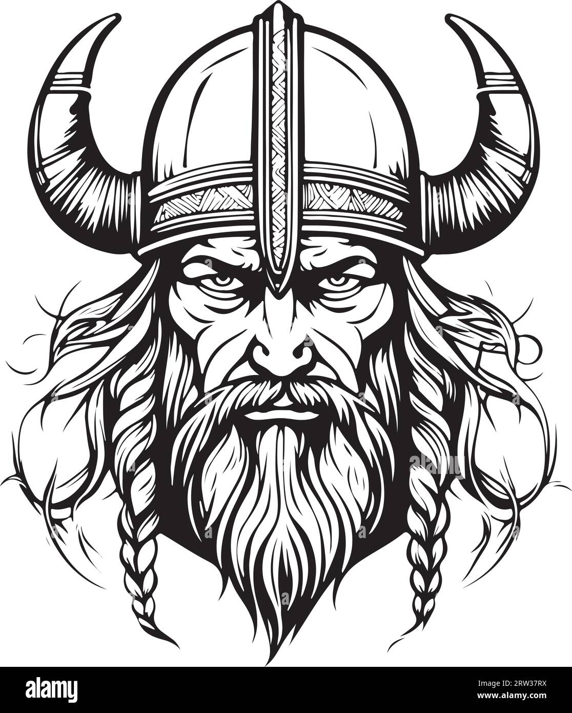 Excellent lovely viking emblem vector logo art Stock Vector