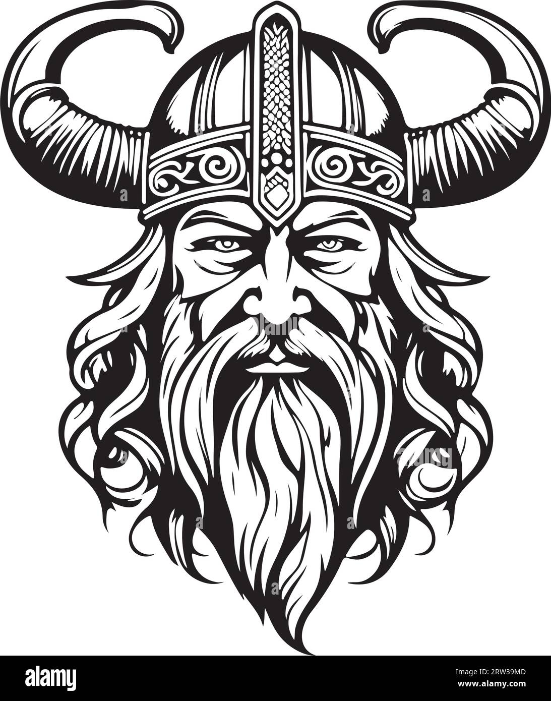 Wonderful lovely vector art viking emblem symbol Stock Vector