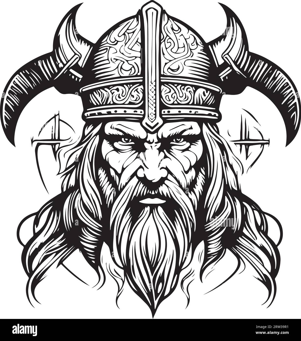 Gorgeous lovely vector art viking emblem symbol Stock Vector
