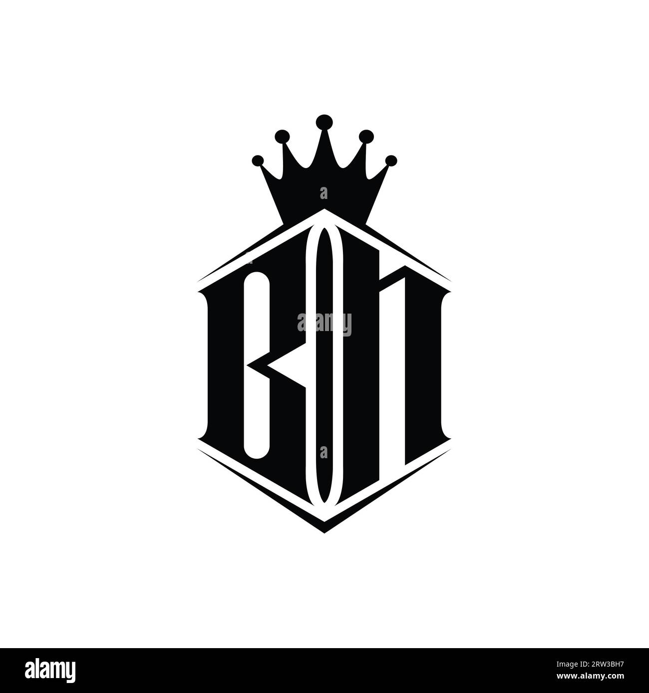 BM Logo monogram letter with shield and slice style design