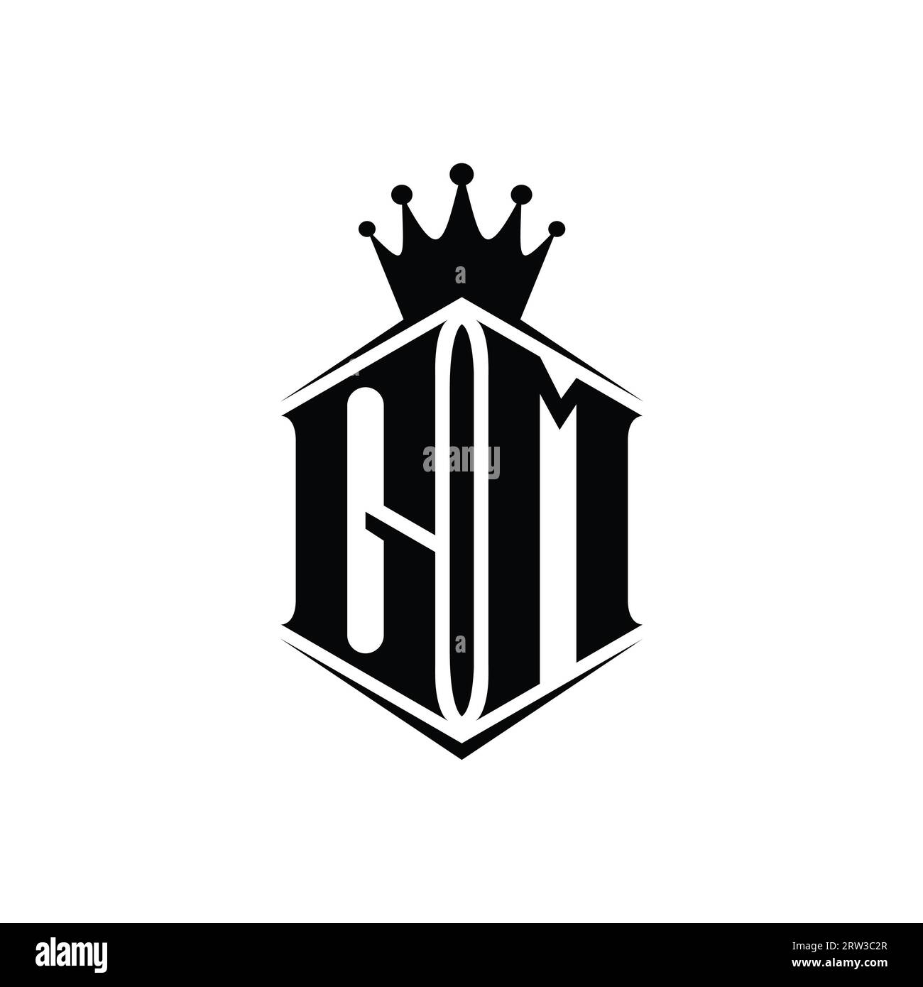crown monogram gm logo design