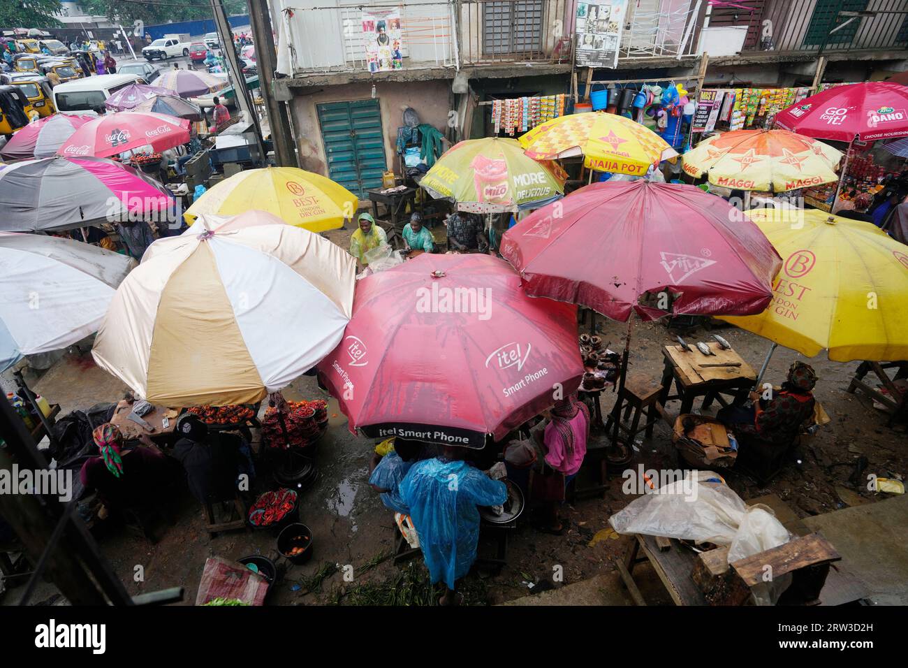 A women sells stockfish at a market in Lagos, Nigeria on Saturday, Sept. 16,  2023. (AP Photo/Sunday Alamba Stock Photo - Alamy