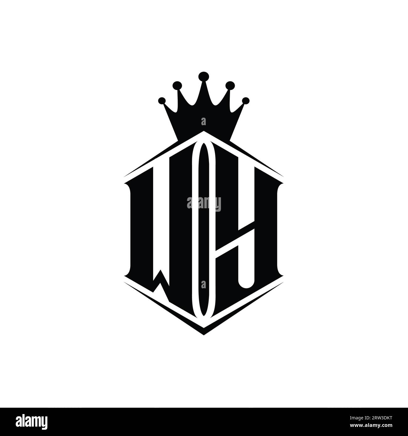 Letter aw logo monogram emblem style with crown Vector Image