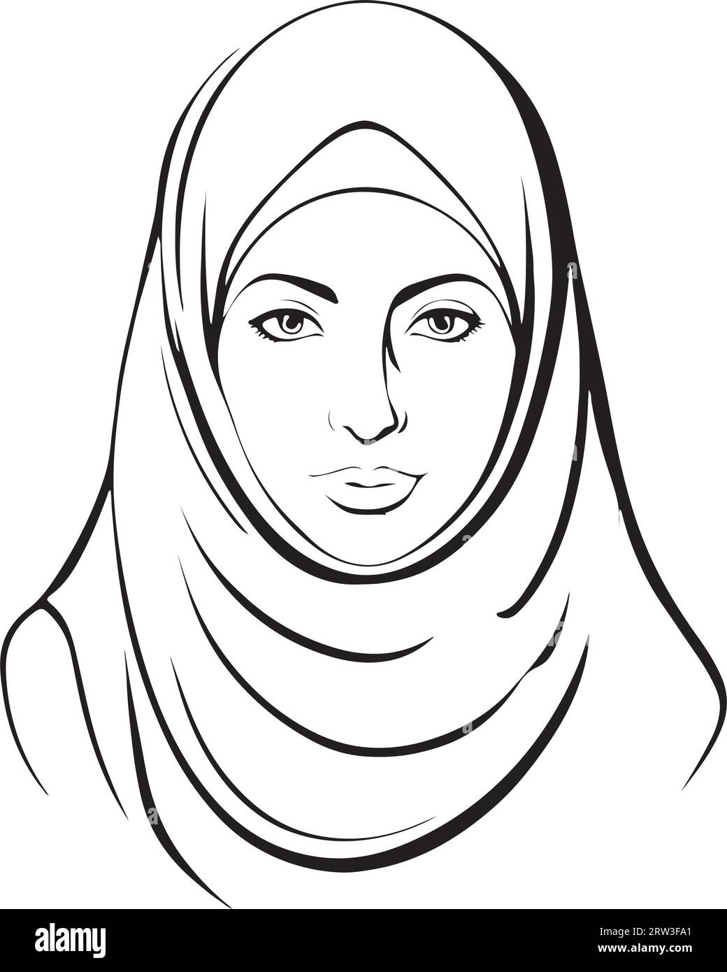 Awesome lovely vector art muslim woman logo Stock Vector Image & Art ...