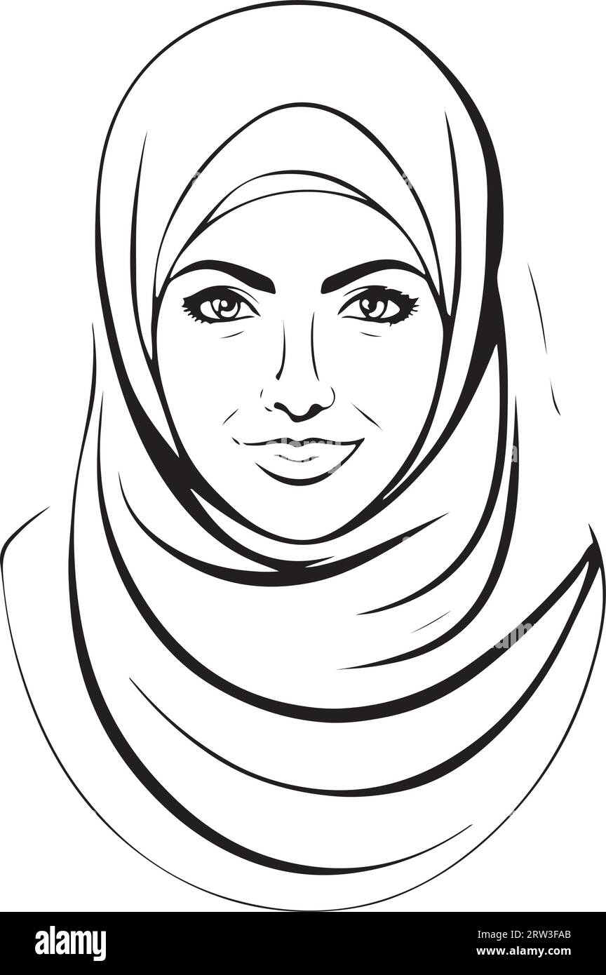 Beautiful lovely muslim woman vector logo art Stock Vector Image & Art ...