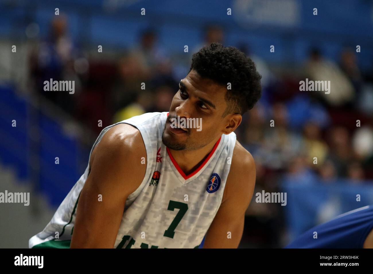 Louis Labeyrie (7) of UNICS in action during the Kondrashin and Belov