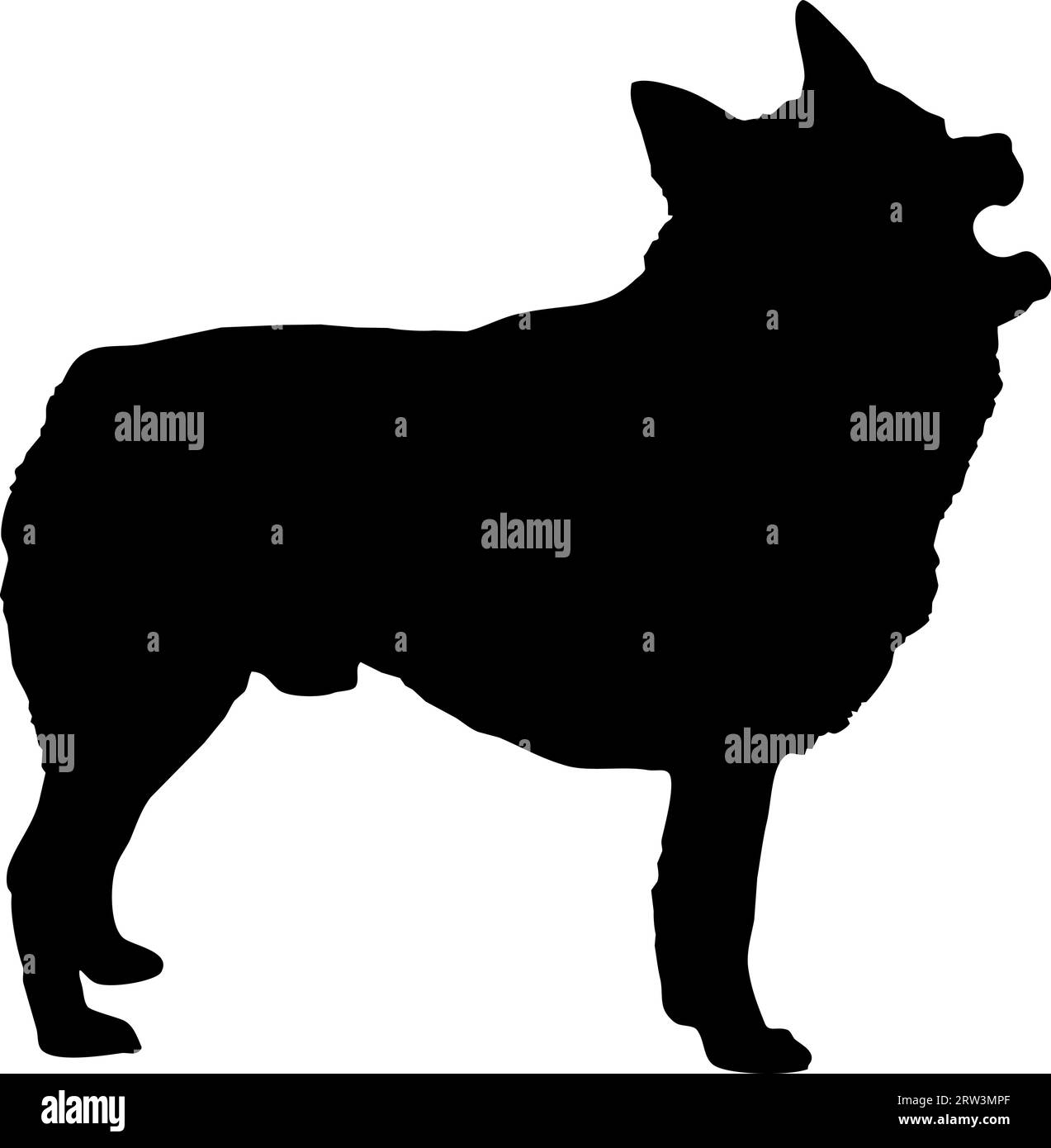 Dog barking silhouette sign vector illustration. Black dog or wolf