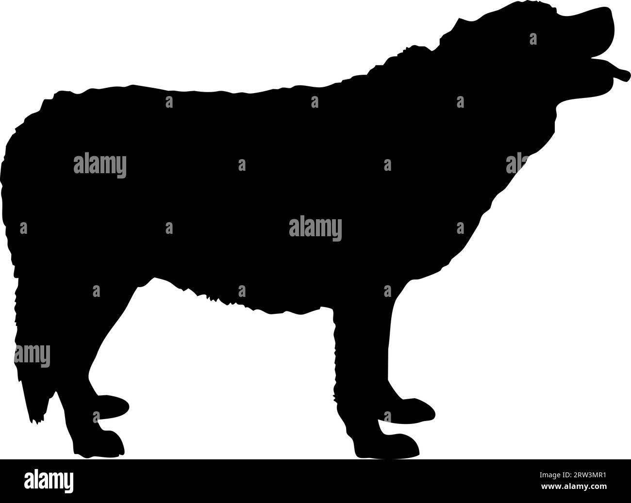 Dog barks silhouette sign vector illustration. Black dog or wolf shape