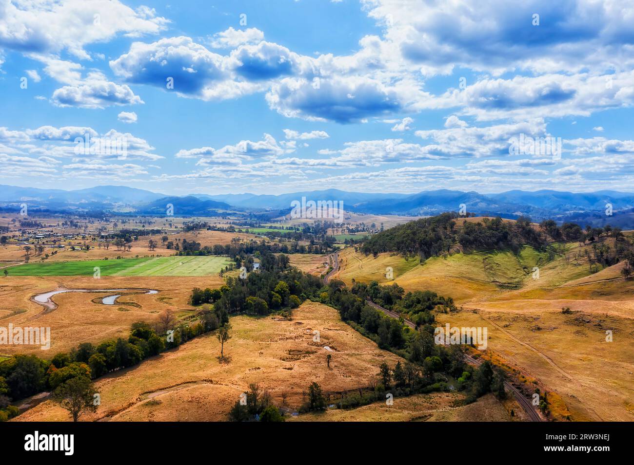 Railway road in Gloucester town of Rural agriculture valley at