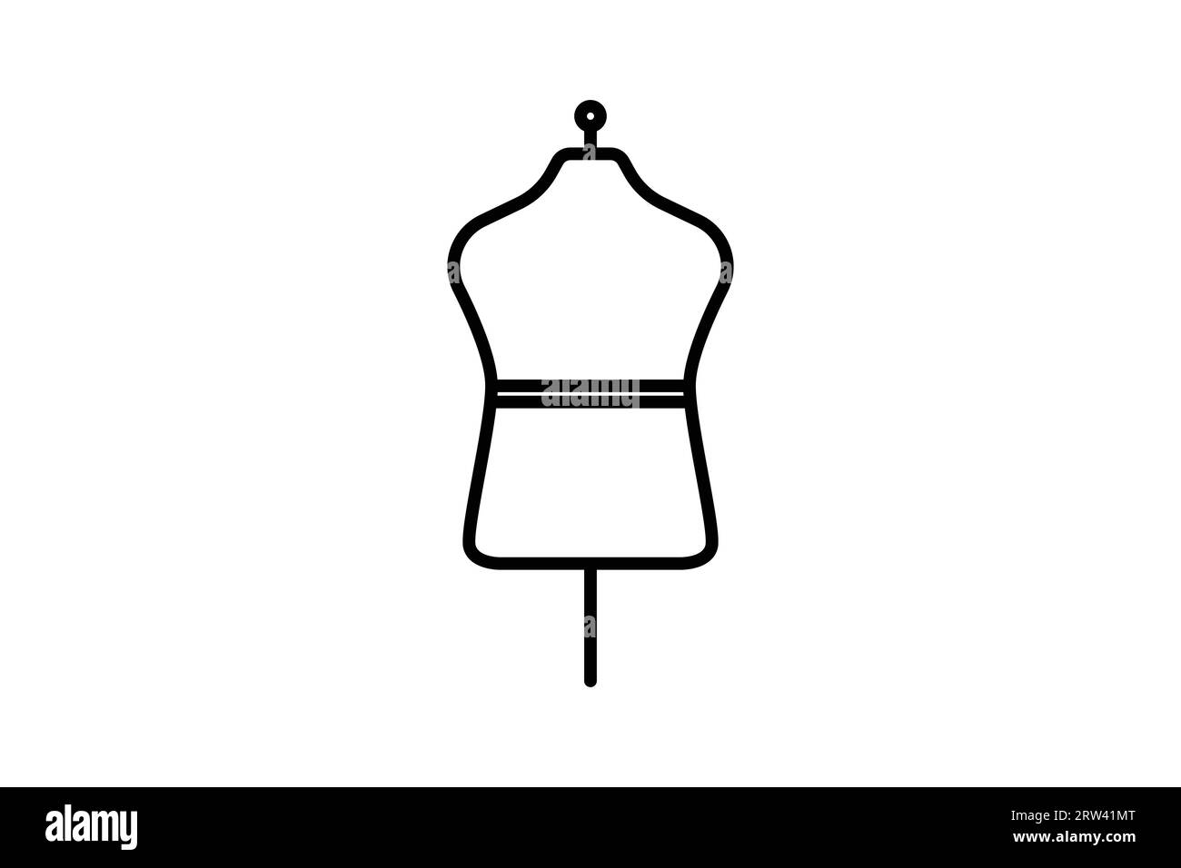 Mannequin icon. Icon related to textiles, sewing and used for displaying clothing made from textiles. Line icon style. Simple vector design editable Stock Vector